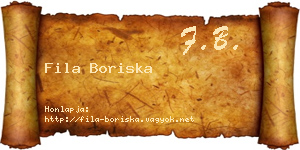 Fila Boriska névjegykártya